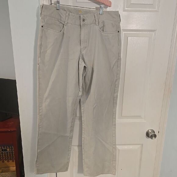 Beige Straight-Leg Pants - Picture 1 of 9
